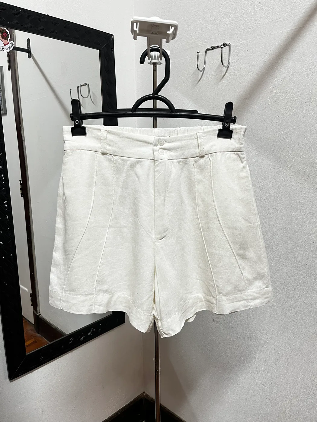Short linho branco